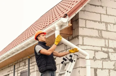 Pose et remplacement de gouttières à Joussé